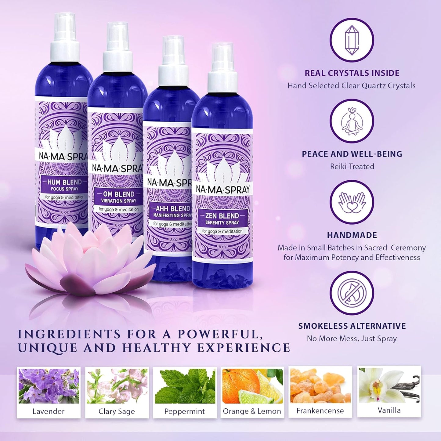 Orange & Frankincense Aromatherapy Spray - Pillow and Shower Aura Cleansing Mist for Relaxation & Positive Energy - Spiritual Gift for Meditation, Spiritual Vibrational Harmony, Tranquility. OM 4oz