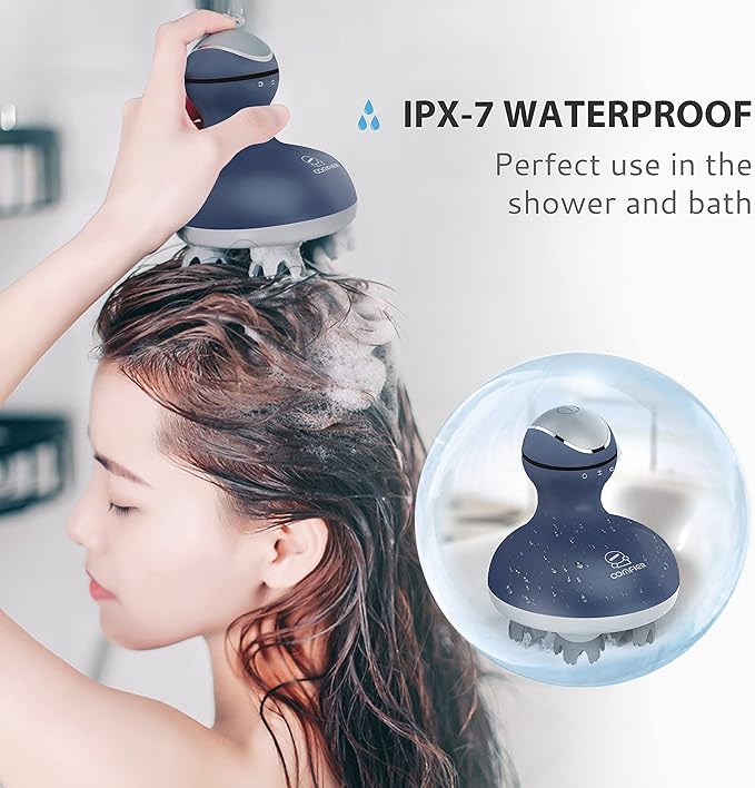 COMFIER Cordless Electric Scalp Massager with Mutlti-Modes Vibration, Handheld Cat Head Massager for Pets, Portable Dog Head Massage for Deep Clean and Stress Relax