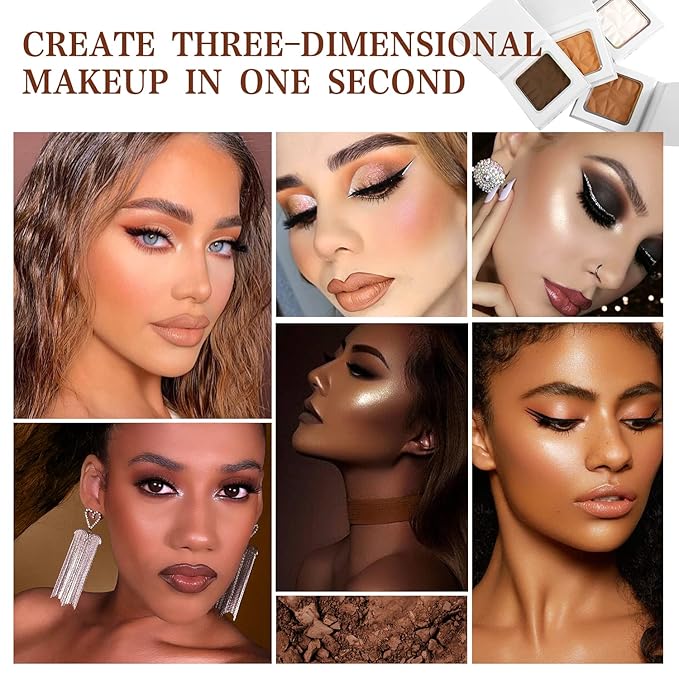 Matte Light Bronzer Palette,Perfect Finish Hd Powder,Professional Bronzering contouring Makeup Pallet,Highly Pigments and Long Lasting For Fair Face Tone,Cruelty-Free