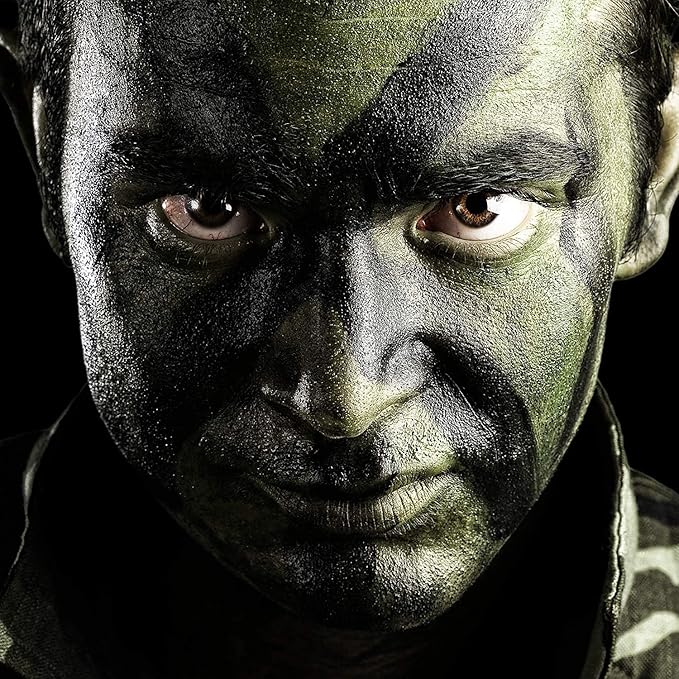 Mehron Makeup Tri-Color Character Makeup Palette | Halloween, Special Effects and Theater Cream Makeup FX Palette | Face Paint Makeup .7 oz (20 g) (CAMOUFLAGE)