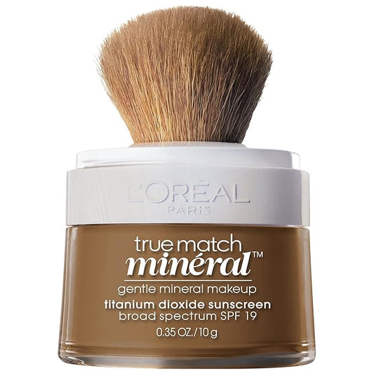 L’Oréal Paris True Match Loose Powder Mineral Foundation Makeup, Soft Sable, 0.35 oz.