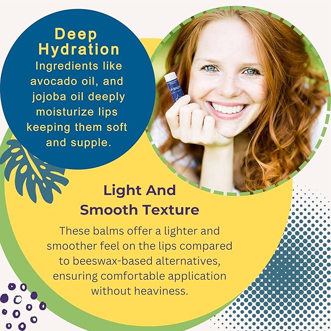 Fragrance Free Bulk Lip Balm Collection, Unscented Vegan Lip Balm, Bees Wax Free, Coconut Oil Free, Avocado Oil, Organic Jojoba Oil, Vitamin E, For Dry, Chapped, or Cracked Lips, 50 Tubes