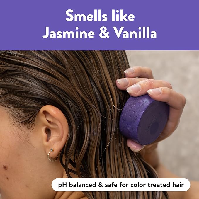 Ethique Brightening Purple Sulfate Free Solid Conditioner Bar for Blonde and Silver Hair -Tone It Down - Vegan, Eco-Friendly, Plastic-Free, Cruelty-Free, 2.12 oz (Pack of 1)