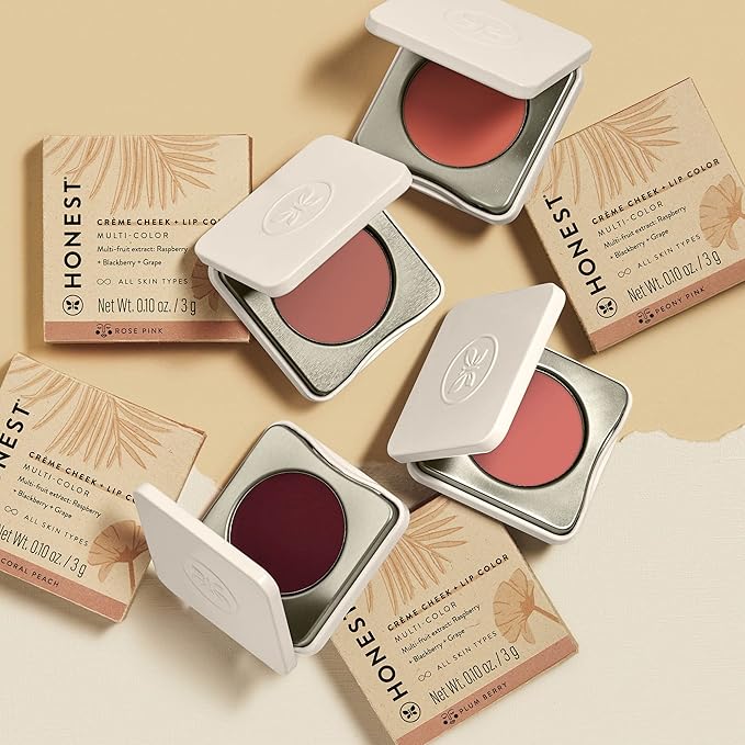Honest Beauty 2-in-1 Creme Cheek Blush + Lip Color | EWG Verified, Vegan + Cruelty Free | Coral Peach, .1 oz