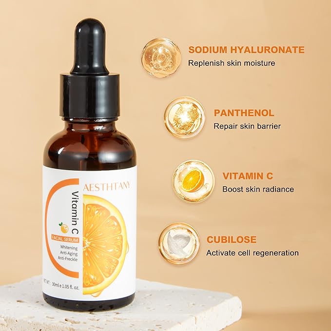 Hydrating Hyaluronic Acid Serum for Face with Vitamin C, Vitamin E | 30ml / 1.06 fl.oz | Daily Moisturizing Face Serum