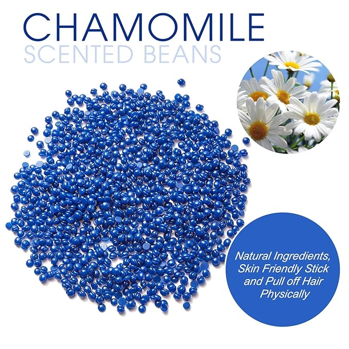 Hard Wax Beads for Hair Removal, Yovanpur Wax Beads for Sensitive Skin, Har Wax Beans for Coarse Hair, Waxing beads for Face, Eyebrow, Body, Bikini, Brazilian At Home 300g (10 Oz)/bag (Blue)