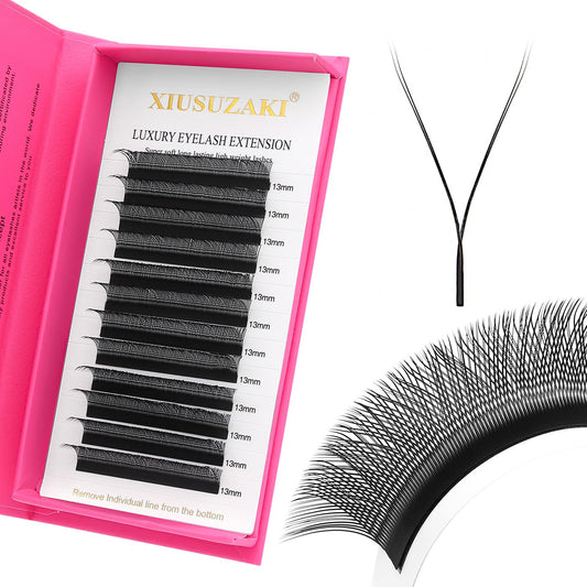 YY Lash Extensions Y Eyelash Extensions 0.05mm Thickness D Curl Mix 8-15mm Premade Fans 4D Individual Lashes Matte Black Volume Lashes 12 Rows Crisscross False Eyelashes(YY-0.05-D,8-15mm)
