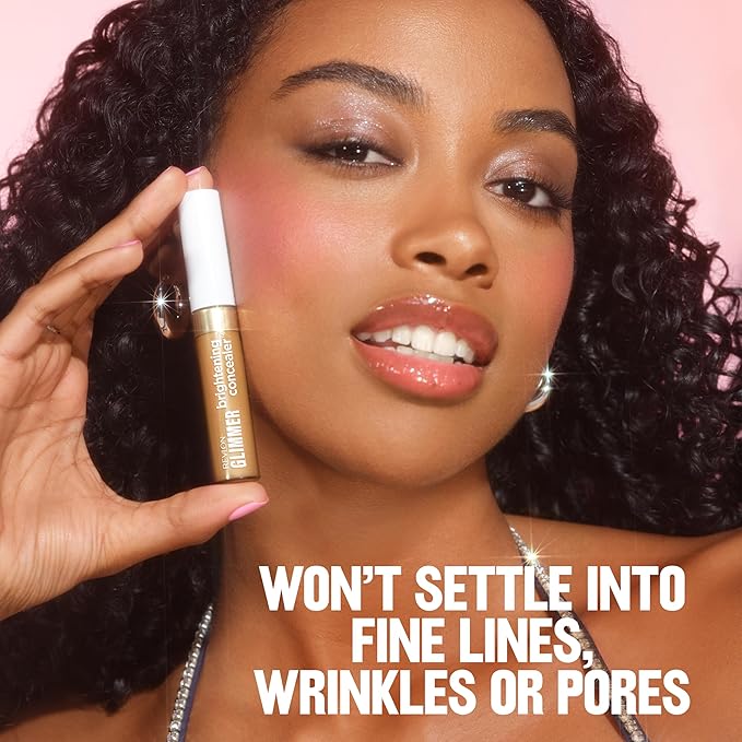 Revlon Glimmer Brightening Concealer, Liquid Under Eye Makeup, Made with Caffeine, Vitamin C, & Stevioside, 175, 0.3 fl oz