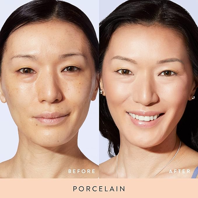 LAURA GELLER NEW YORK Baked Balance-n-Brighten Foundation with Kabuki Brush Makeup Set, Porcelain