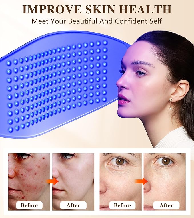 Red Light Therapy for Face and Neck, 720 LED Infrared Light Therapy Mask for Wrinkles and Acne, Large 30.8" x 11.8" Panel for Body, Red Light Mask Gift for Women, Mom, PDT Facial Skincare at Home