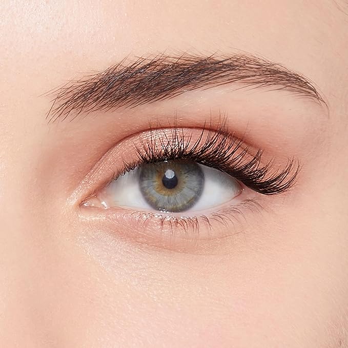 KISS imPRESS Falsies Press On Self Adhesive Eyelashes, 12mm-14mm Natural Volume Press On Lashes, Black, No Glue Needed, Invisible Band, 20 Lash Clusters & Non-Stick Applicator - Natural