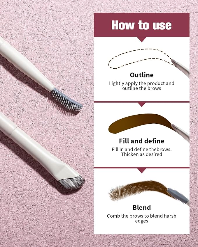 EIGSHOW Dual-Ended Precision Eyebrow Brush and Comb for Eyeliner Lining, Sculpting Brows, Professional Eye Makeup Tools (D109B)