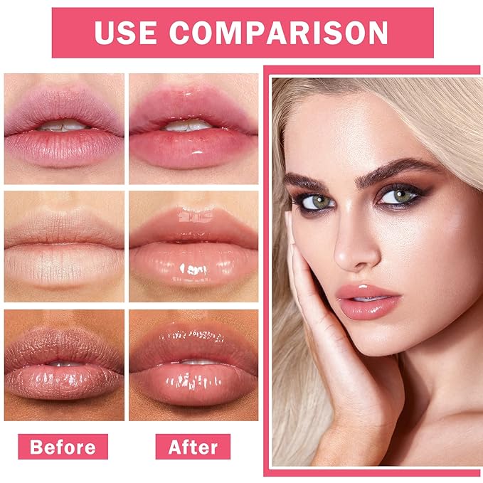 Lip Glowy Balm Moisturizing Lip Balm Plumping Lip Gloss Lip Sleeping Mask Lip Butter Balm Day Night Lip Care Glowy Lip Balm - Peach