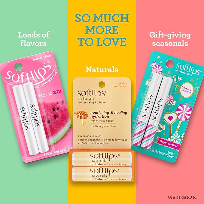 Softlips Lip Protectant SPF 20, Vanilla 2 count (Pack Of 6)