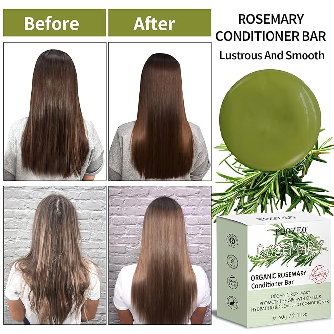 2 Pack Rosemary Shampoo Conditoner Bar Set,Thinning Hair-Volume Shampoo & Conditioner Bar for Men and Women,Hair Thickening & Regrowth Treatment,Hair Growth Soap for Anti-Hair Loss