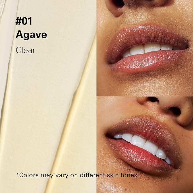 Melixir Vegan Lip Butter #01 Agave(Clear), Hydrating Tinted Lip Balm Stick, Bee-Free, Petrolatum-Free, Plant-Based With Shea Butter, Nourishing Care for Dry, Chapped Lips, Natural Finish