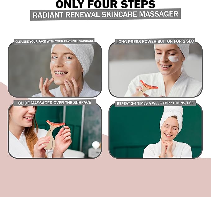 GLO24K 7 Color Beauty Device – Triple LED Action & Vibration Technology Facial and Neck Massager