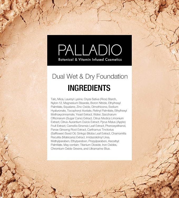 Palladio Dual Wet and Dry Foundation Refill Pan with Sponge, Squalane Infused, Apply Wet for Maximum Coverage or Dry for Light Finishing and Touchup, Minimize Fine Lines, All day Wear (EVERLASTING TAN)