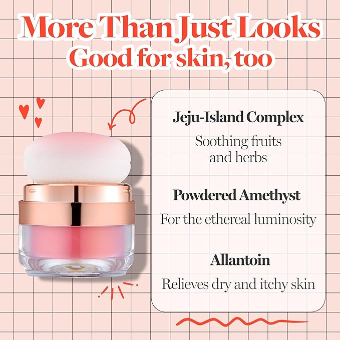 Hope Girl 3D Powder Blusher 0.17oz | Skin-Loving Korean Mini Blush for Cheeks and Eye Makeup w/Allantoin | K Beauty Cool Toned Vibrant Sunkissed Fine Powder Makeup Blush Cosmetics (#05 Orange Flower)