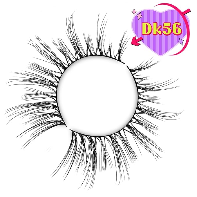 Onlyall Wispy Lashes - Natural Flared False Eyelashes, Soft Fluffy, 7 Pairs DK56