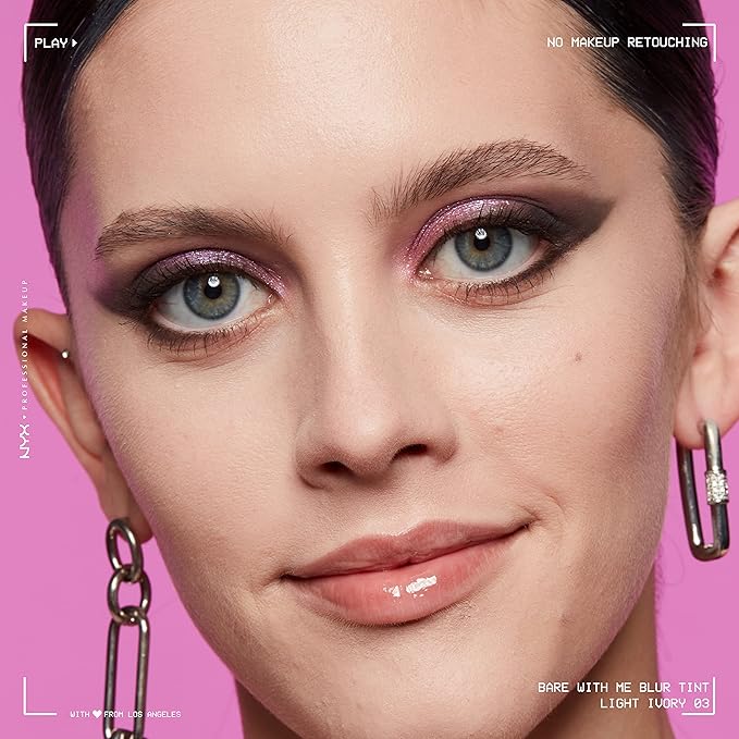 NYX PROFESSIONAL MAKEUP Bare With Me Blur Skin Tint Foundation Make Up with Matcha, Glycerin & Niacinamide - Light Ivory