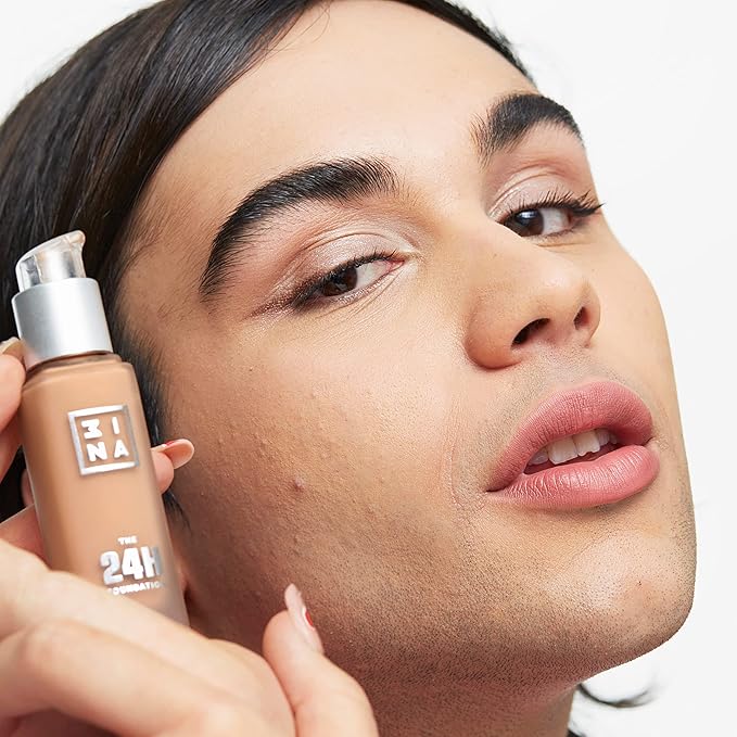 3INA The 24H Foundation 641-24H Long-Wearing Formula - Medium To High Buildable Coverage - Smooth Matte Finish - Expanded Shade Selection - Waterproof, Cruelty Free, Vegan Makeup - 1.01 Oz
