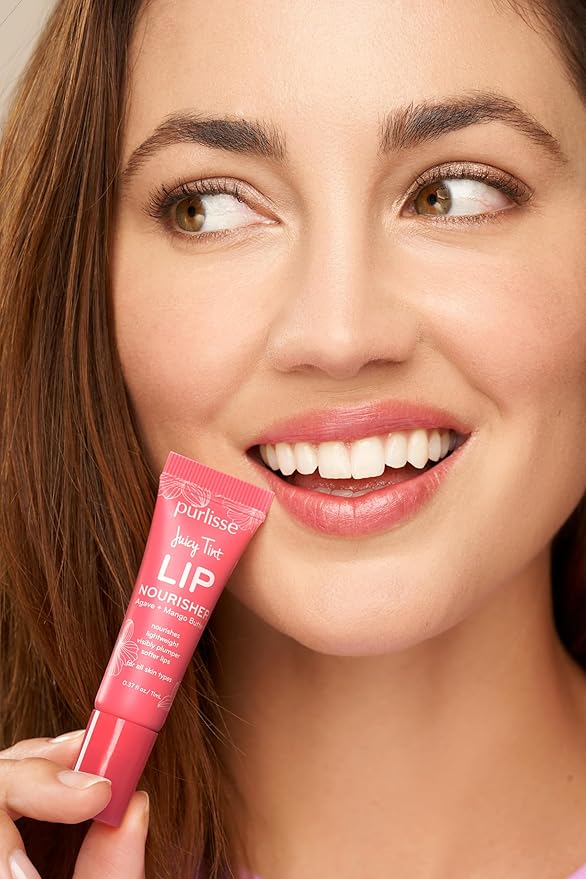 Purlisse Juicy Tint Lip Nourisher - Tinted Lip Moisturizer (Coral Shine)