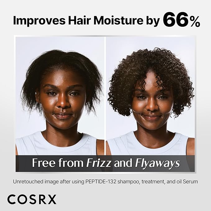 COSRX PEPTIDE 132 Hair Bonding Oil Serum, Travel Size Keratin Treatment for Frizzy, Damaged, Dry Hair – Repairs Split Ends, Adds Hair Gloss with Argan & Jojoba Oils – For All Hair Types – 0.94 fl oz