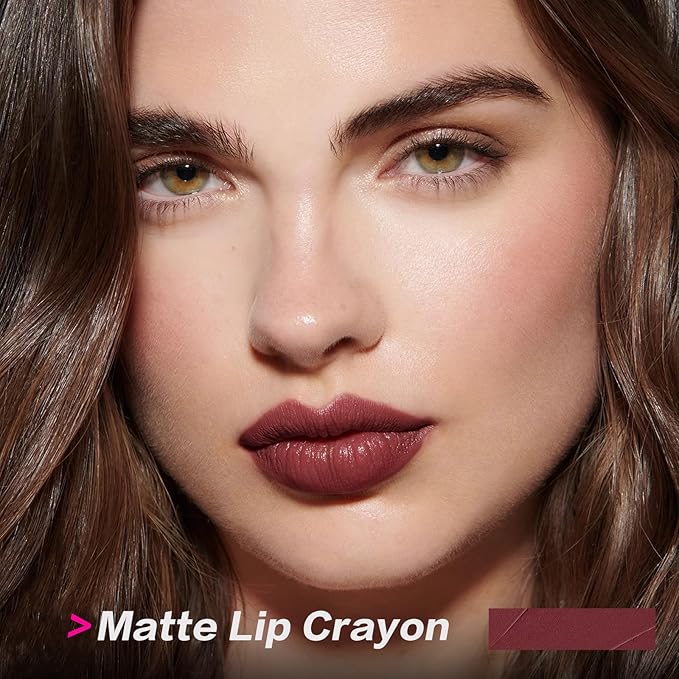 FOCALLURE Ultra Chic Matte Lipstick,Rich Vitamin E Lip Crayon,Lightweight Matte Color without Drying or Fading,Long Lasting Waterproof Lips Makeup,STIZZA