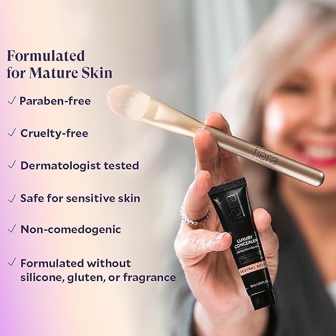 Fièra Luxury Concealer with Anti-Aging - All Day Coverage for Dark Circles, Fine Lines, Wrinkles & Spots - Dark, 0.5 Ounce