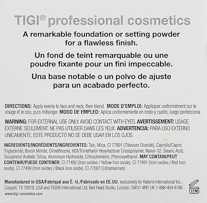 TIGI Cosmetics Powder Foundation, Charm, 0.37 Ounce