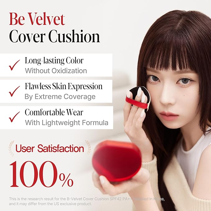 espoir [NEW] Be Velvet Cushion Foundation | Quick and Easy Coverage with Long-lasting Color by Zero Oxidation (#34.5 Golden Olive, 0.46 Ounce (Pack of 1))