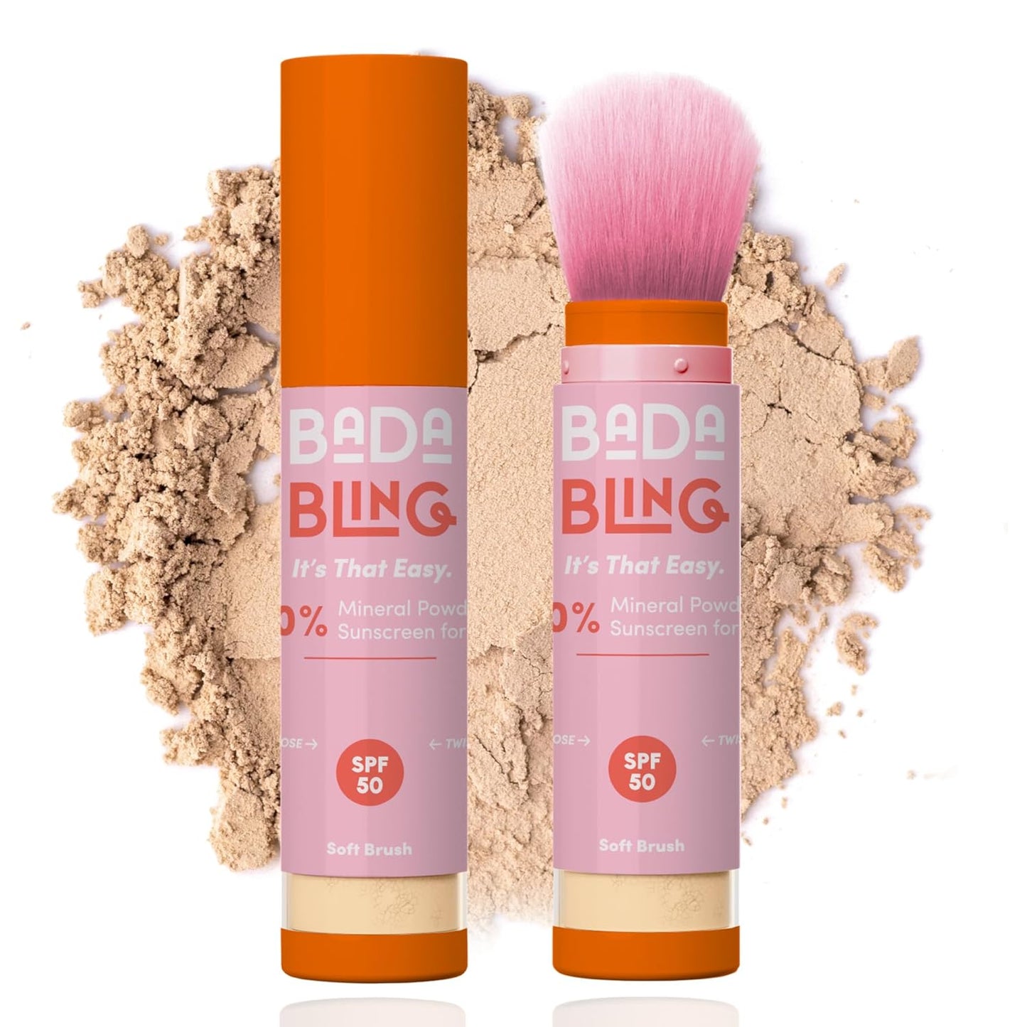 Bada Boom Bada Bling Shimmer Mineral Translucent Sunscreen Powder, Brush on SPF 50 and Sparkles