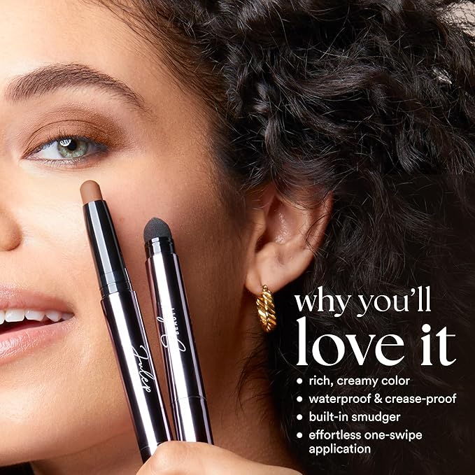 Julep Eyeshadow 101 Cream-to-Powder Waterproof Shadow Stick – Sapphire Shimmer – Long-Lasting, Crease-Proof, Jewel Toned Blue Shimmer Cream Eyeshadow with Built-in Smudger