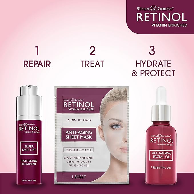 Retinol Super Face Lift - Visibly firms and tightens for a lifted, younger look. Infused, Vitamins C & E, this firming blend is a beauty “quick-fix”