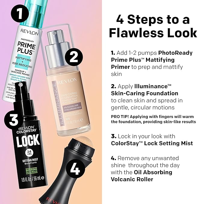 Revlon Illuminance Skin-Caring Liquid Foundation, Hyaluronic Acid, Hydrating and Nourishing Formula with Medium Coverage, 613 Honey Java (Pack of 1)