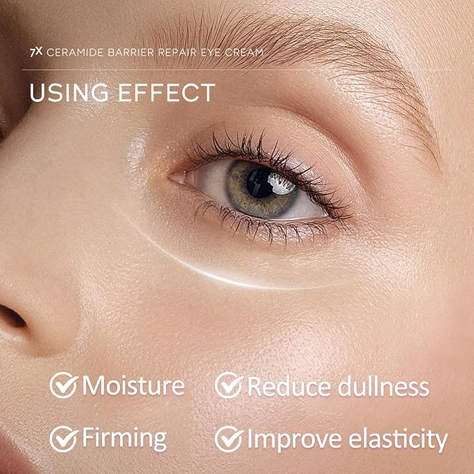 Ceramide Under Eye Cream, Hydrating Eye Cream, Eye Wrinkle Cream With Massage Head, Eye Cream Anti Aging, Dark Circle Eye Cream For Women & Men, eye moisturizer For All Skin Type