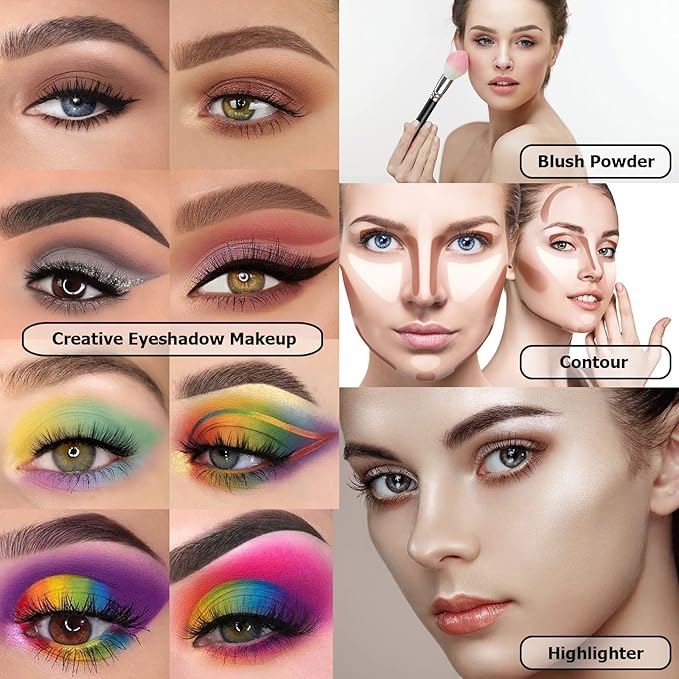 UCANBE Eyeshadow Palette with 15Pcs Brushes Makeup Set, Pigmented 86 Colors Make Up Sets Valentine's Gift, Matte Shimmer Glitter Eye Shadow Pallet Highlighter Contour Blush Powder Brush Beauty Kit