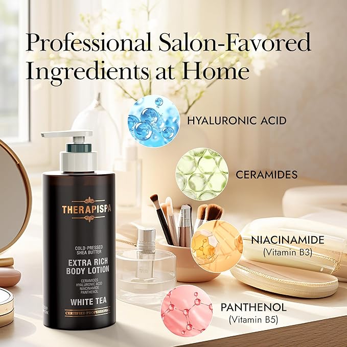 Scented Body Lotion for Women – Hydrating & Nourishing Moisturizer with Shea Butter, Ceramides & Panthenol for Dry Skin – Inclusive for Everyone (White Tea, 17.0 fl oz)