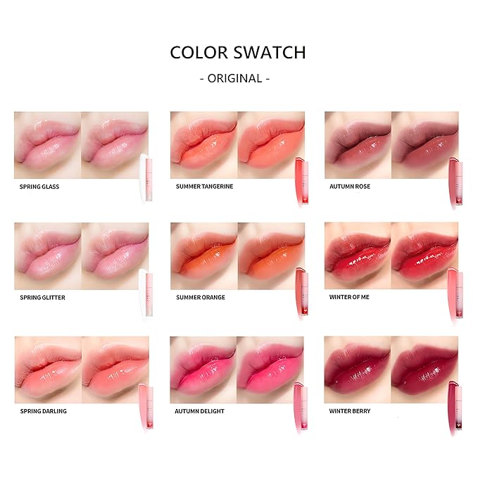 keybo Lip Plumper Dotom Lip Plus 16 Colors, 3 Steps Extreme Plumping Clear Lip Gloss by Essence Lip Care Oil & 16 Color Tints from Korean Makeup (08. Winter of me)