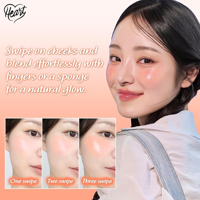 Touch in Sol In My Heart Stick Blush (#Sunset Coral) – Cream Blush Stick for Cheeks, Eyes & Lips – Korean Makeup Cheek – Creamy, Blendable Milk Blush for Dewy Glow, Natural Finish, k beauty (0.21 Oz)