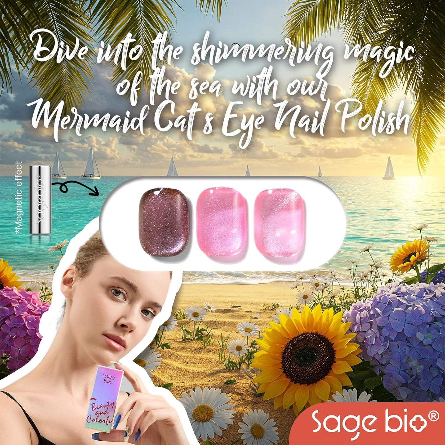 Cat Eye Gel Nail Polish, 15ml Magnetic Gel, High-Gloss Finish, Long-Lasting, DIY Manicure Kit with Magnet Stick, Stunning 3D Magnetic Effect, 02