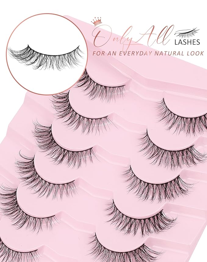 Onlyall Lashes Mink False Eyelashes Natural Wispy Lashes Soft Faux Mink Lashes Fluffy False Lashes DK77