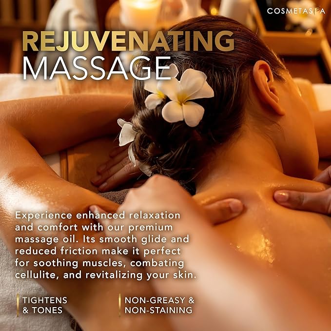 Cellulite Massage Oil, Gel & Mitt - Natural Hot Cream Massage Gel, Oil & Massager - Firm, Tone, Tighten & Moisturize Skin. Soothes Muscles (8.8 oz.)