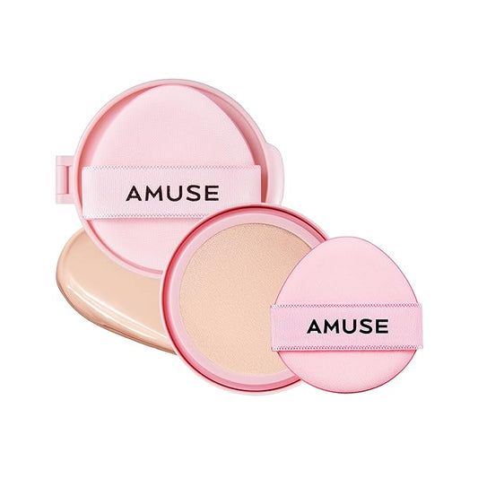 Amuse SEOUL DEW POWER VEGAN CUSHION [REFILL] | Dewy, glow, long-lasting, clean beauty, lightweight, natural look, foundation for sensitive skin, hydrating cushion ([REFILL] 01 PURE)