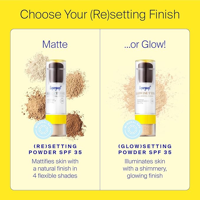 Supergoop! (Re) setting Mineral Powder, Translucent - 0.15 oz - Makeup Setting Powder + Broad Spectrum SPF 35 PA+++ Sunscreen - With Ceramides, Olive Glycerides & Coated Silica Spheres