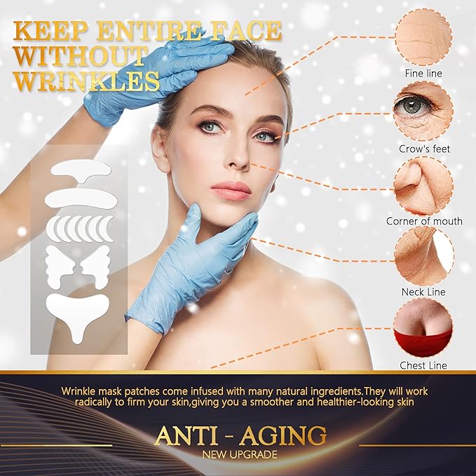Neck Wrinkle Patches – Reusable Silicone Patches for Chest, Forehead, Under Eye, Neck, Nasolabial Folds – Anti Wrinkle Pads for Firming, Smoothing Fine Lines, Anti-Aging Skincare, 11 Pcs