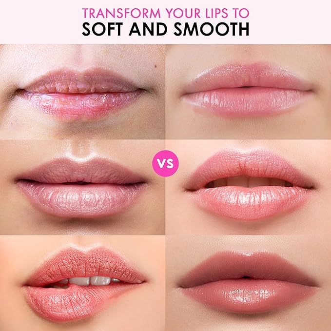 Lip Mask Overnight - Lip Sleeping Mask and Lip Scrub Exfoliator, Scrubber, Moisturizer, Balm and Hydrator for Lip Care, Therapy, Butter, Repair and Treatment for Dry, Cracked Lips