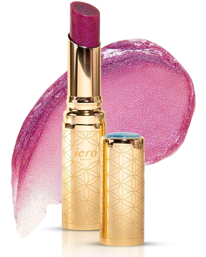 ieró Beauty Moonkissed Luminous PH Tinted Lip Balm w/Shea Butter & Vitamin E, Lip Care Moisturizer, Lip Plumper for Soft & Supple Lips, Paraben Free, Vegan, Sheer Berry w/Blue-Violet Shimmer