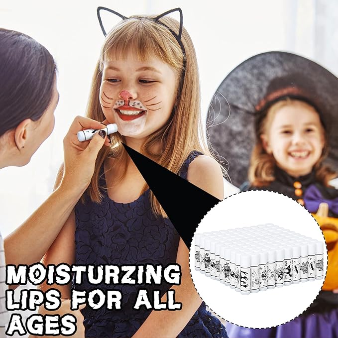 Dunzy 100 Pack Hello Fall Thanksgiving Party Gifts Bulk Lip Balms Favors Employee Appreciation Gifts Thank You Gifts Team Inspirational Gifts for Women Men Coworkers Satff Teachers(Bat)